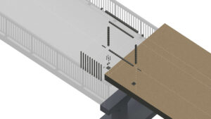 exploded view of railing installation