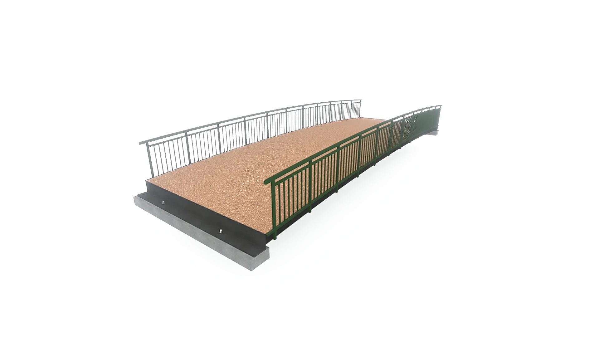 composite bridge with green railing