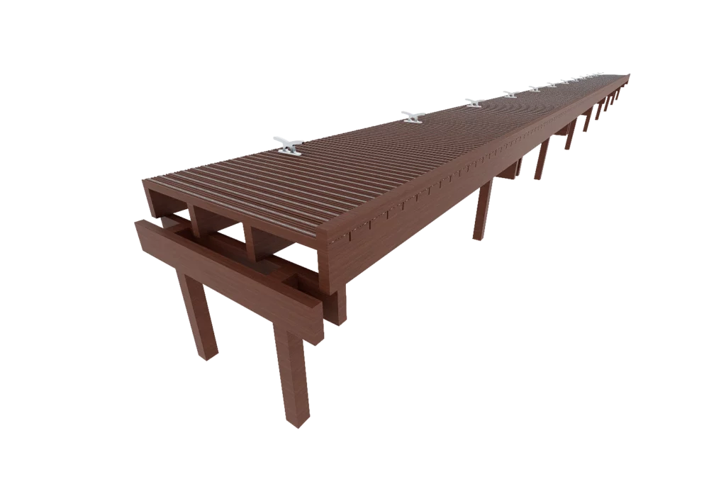 wooden walkway overview in 3d