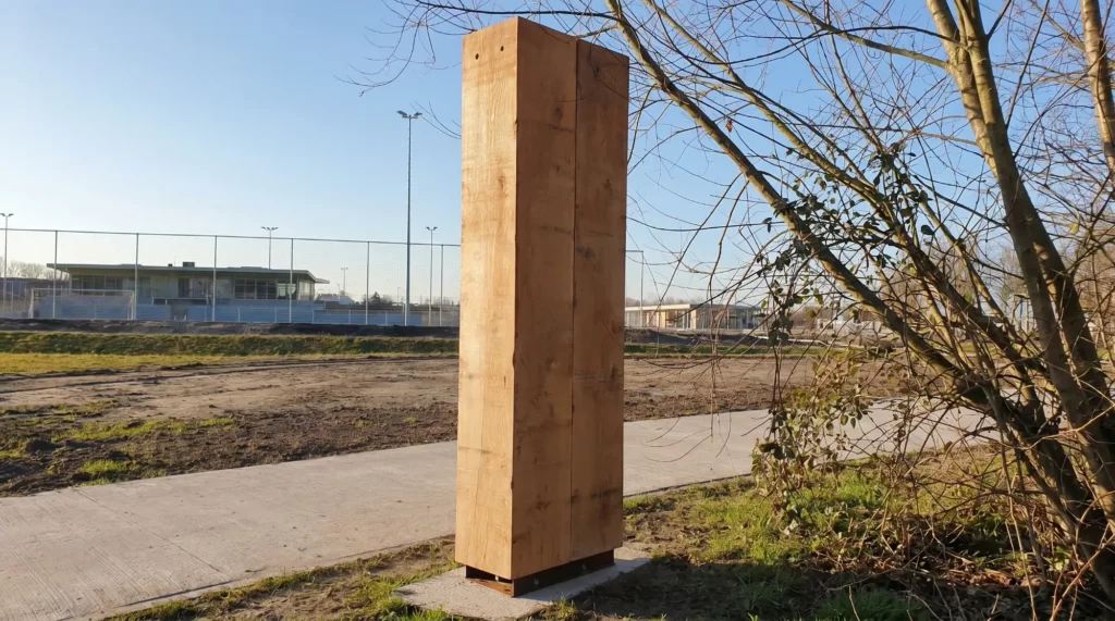 Houten paal in Sportkringpark