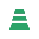 Green traffic cone