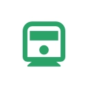 Groen pictogram van een trein